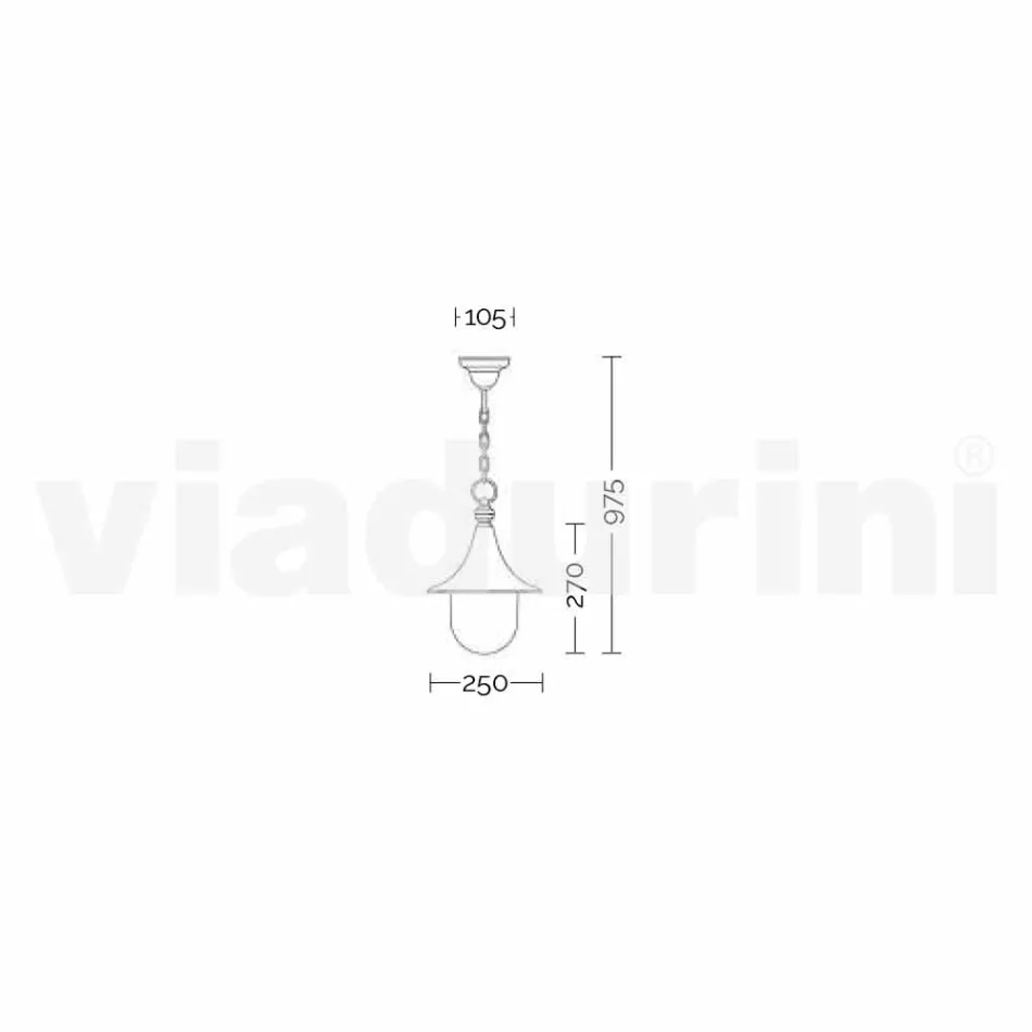 Outdoor suspension lamp in white aluminum made Italy, Anusca Viadurini