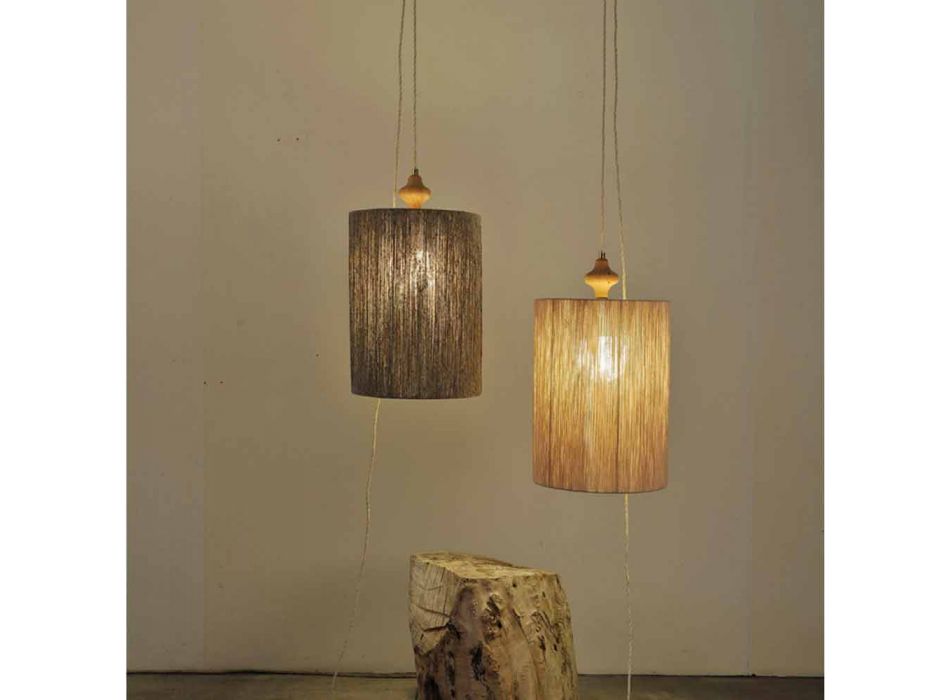 Pendant lamp / floor lamp in wood and 100% Bois wool Viadurini