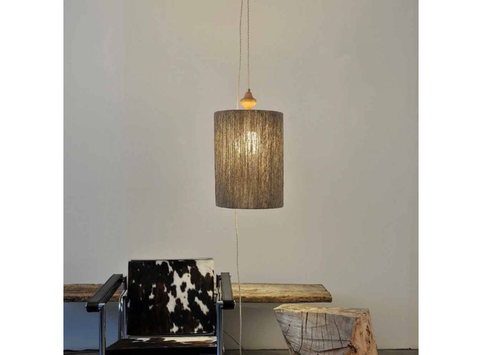 Pendant lamp / floor lamp in wood and 100% Bois wool Viadurini
