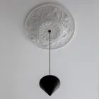 Suspension Lamp Design White Gypsum and Black Aluminum 1 Cone - Tesera Viadurini