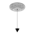 Suspension Lamp Design White Gypsum and Black Aluminum 1 Cone - Tesera Viadurini