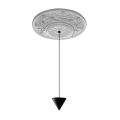 Suspension Lamp Design White Gypsum and Black Aluminum 1 Cone - Tesera