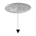 Suspension Lamp Design White Gypsum and Black Aluminum 1 Cone - Tesera Viadurini