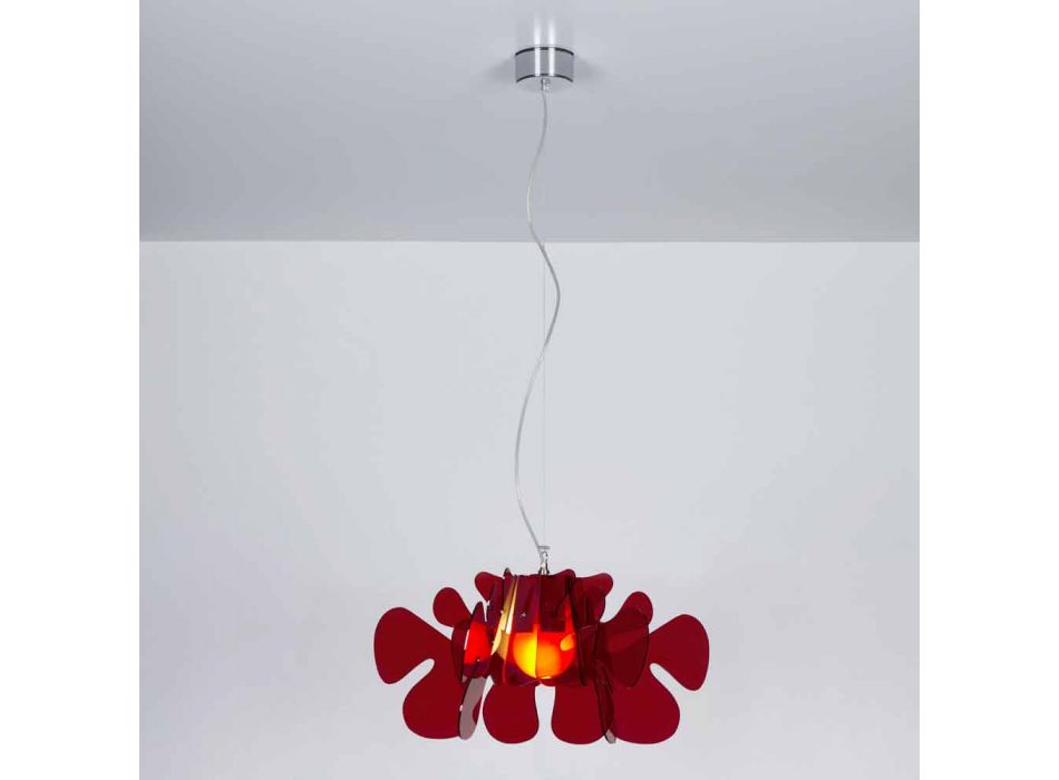 Design pendant lamp in methacrylate, L.55 x P.55cm, Debora Viadurini