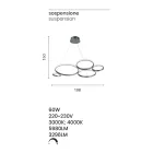 Design Suspension Lamp for Living Room in Silver or Gold Metal - Olimpo Viadurini