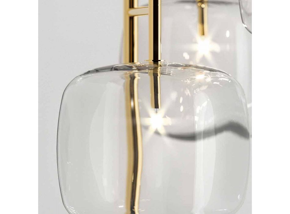 Design Suspension Lamp in Shiny Metal Made in Italy - Donatina Viadurini
