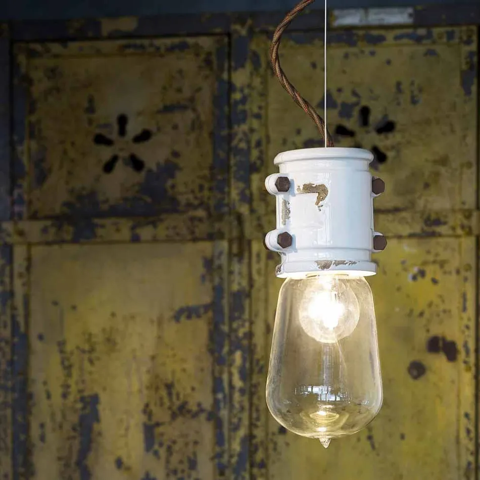 Handcrafted urban design pendant lamp Edith Ferroluce Viadurini