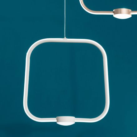 Dimmable Suspension Lamp in White, Black or Gold Metal - Aladdin Viadurini