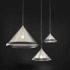 Suspension Lamp in Stainless Steel and Ceramics - Tamiso Aldo Bernardi Viadurini