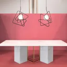 Pendant lamp in modern steel Ø60xh.60xL.cavo200cm, Adele Viadurini