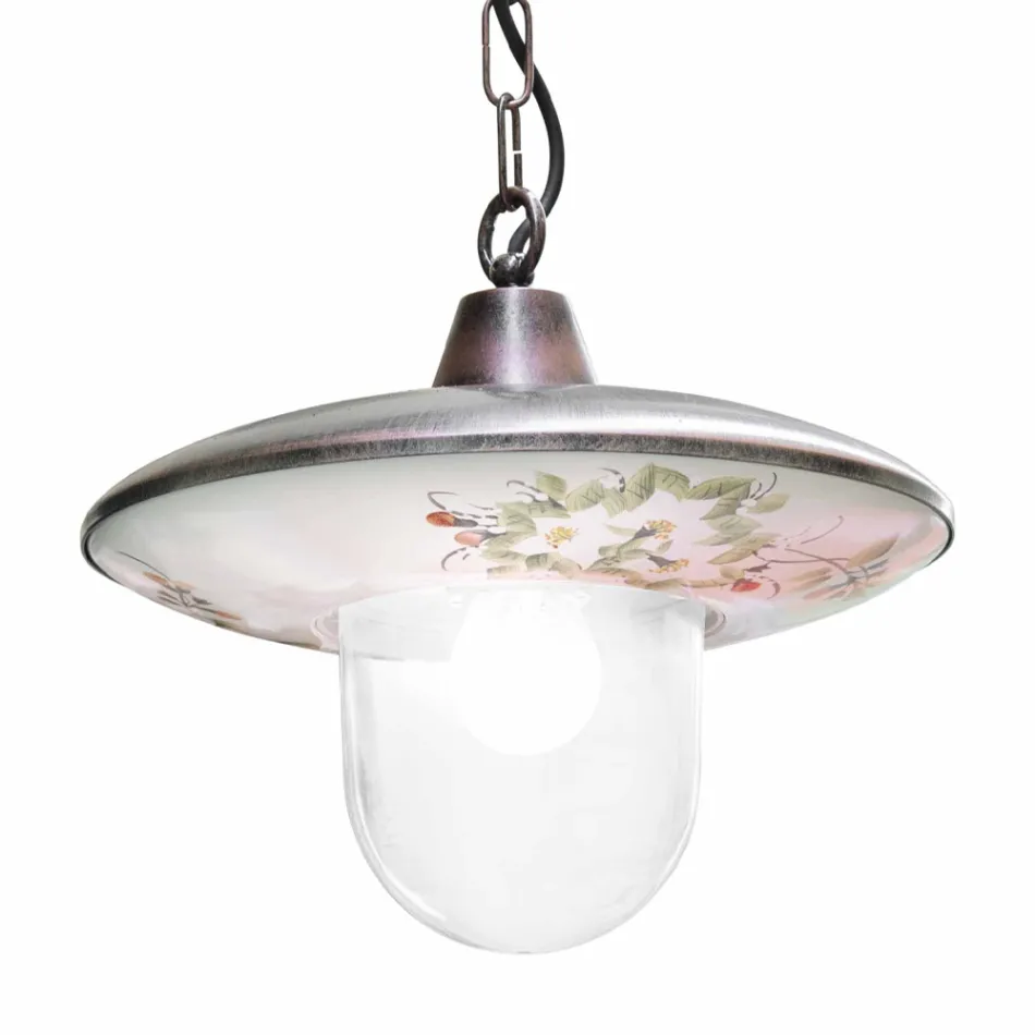 Suspension Lamp in Black Copper Aluminum with Handmade Decoration - Latina Viadurini