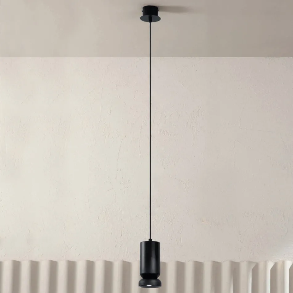 Suspension Lamp in Powder Coated Aluminum and Adjustable Cable - Buxus Viadurini