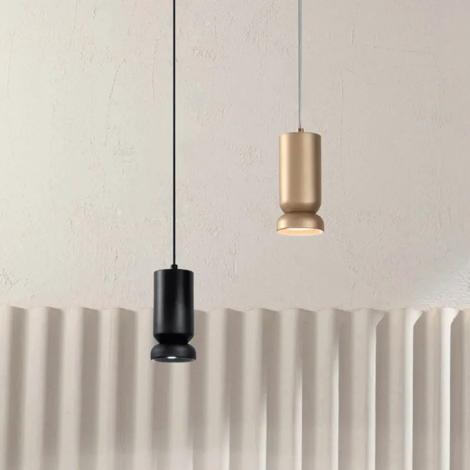 Suspension Lamp in Powder Coated Aluminum and Adjustable Cable - Buxus Viadurini