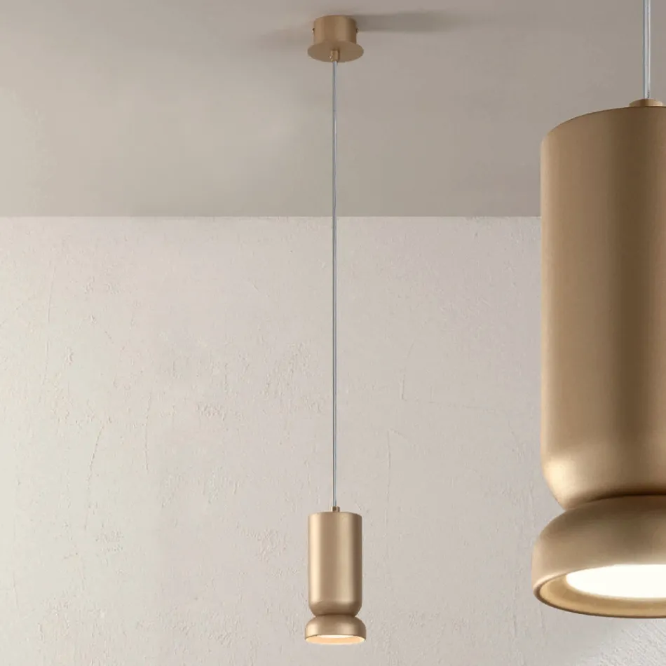 Suspension Lamp in Powder Coated Aluminum and Adjustable Cable - Buxus Viadurini