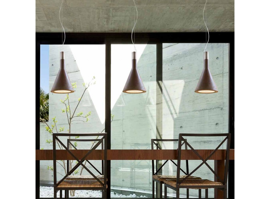Hanging lamp in concrete Funnel Aldo Bernardi Viadurini