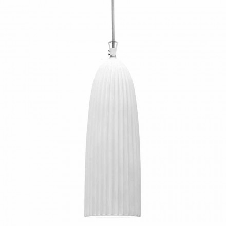 Suspension Lamp in Glossy White Ceramic Design in 4 Shapes - Oasis Viadurini