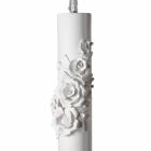 Suspension Lamp in Matt White Ceramic with Decorative Flowers - Revolution Viadurini