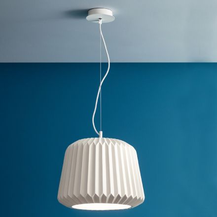 Modern Design Colored Ceramic Suspension Lamp - Accordion Viadurini