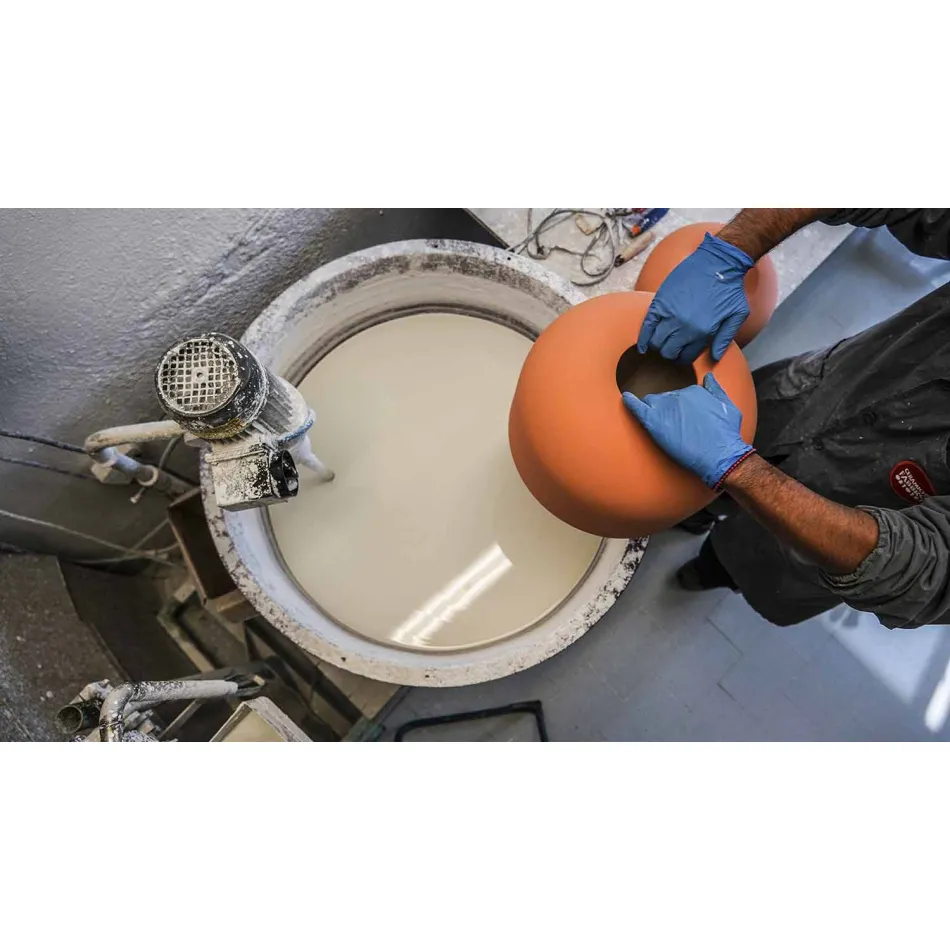 Suspension Lamp in Colored Ceramic Made in Italy - Ferroluce Bellota Viadurini