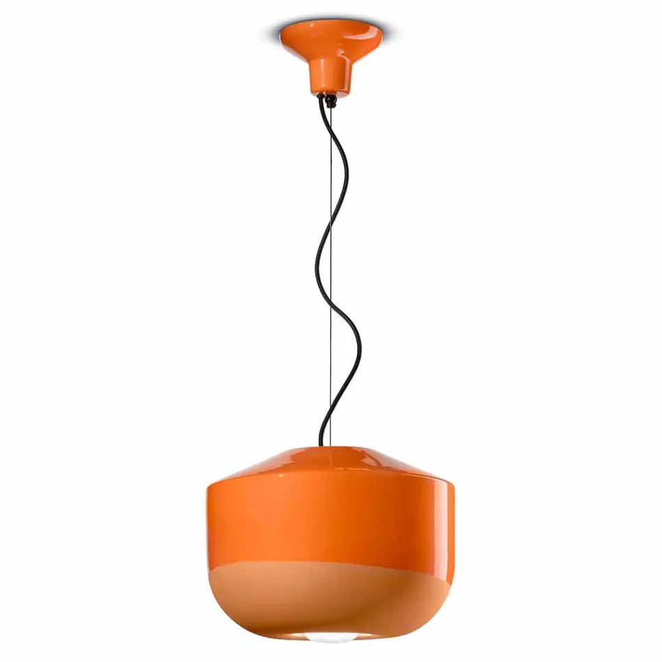 Suspension Lamp in Colored Ceramic Made in Italy - Ferroluce Bellota Viadurini