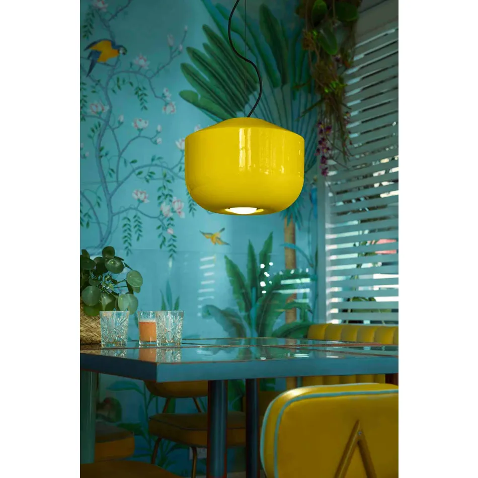 Suspension Lamp in Colored Ceramic Made in Italy - Ferroluce Bellota Viadurini