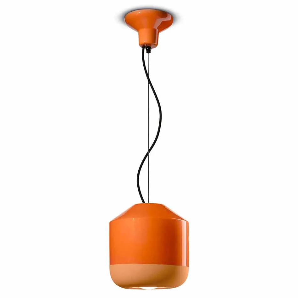 Suspension Lamp in Colored Ceramic Made in Italy - Ferroluce Bellota Viadurini