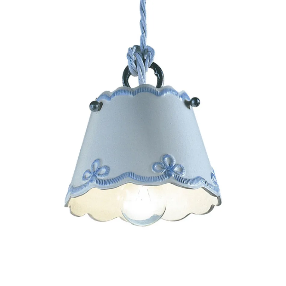 Ceramic pendant light handmade in Italy by Ferroluce Viadurini