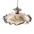 Rustic pendant lamp made of decorated ceramic Milano by Ferroluce