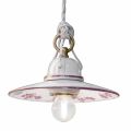 Suspension Lamp in Hand Painted Ceramic and Iron Design - Asti