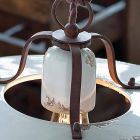 Lamp ceramic suspension and metal Emily country Ferroluce Viadurini
