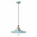 Country pendant lamp in ceramic and metal Emily by Ferroluce