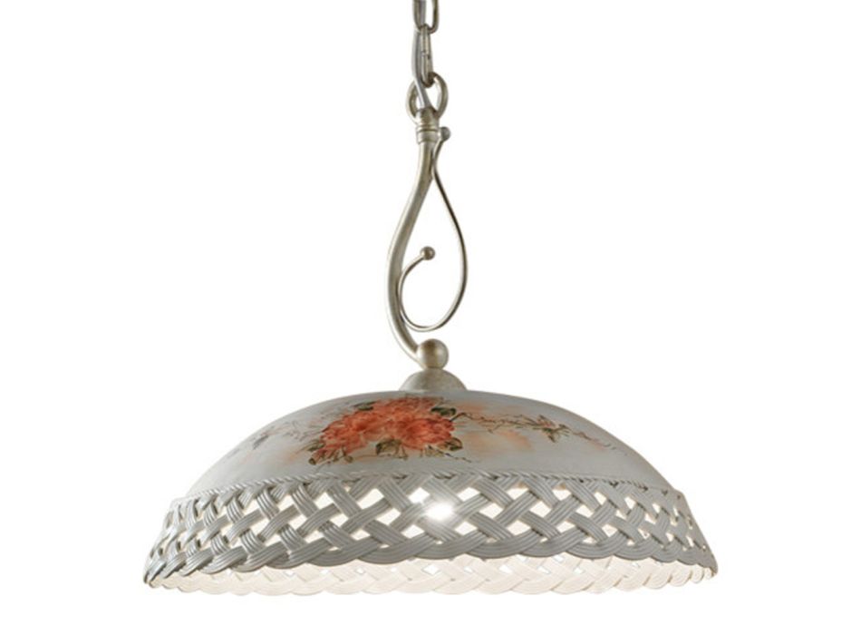 Suspension Lamp in Painted Perforated Handmade Ceramic - Verona Viadurini