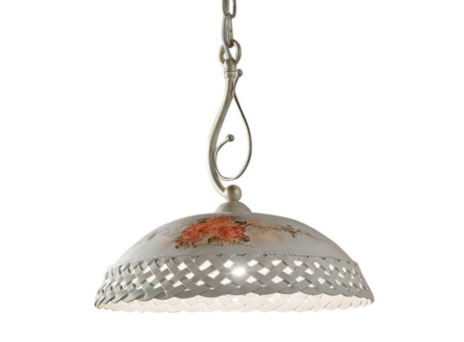 Suspension Lamp in Painted Perforated Handmade Ceramic - Verona Viadurini