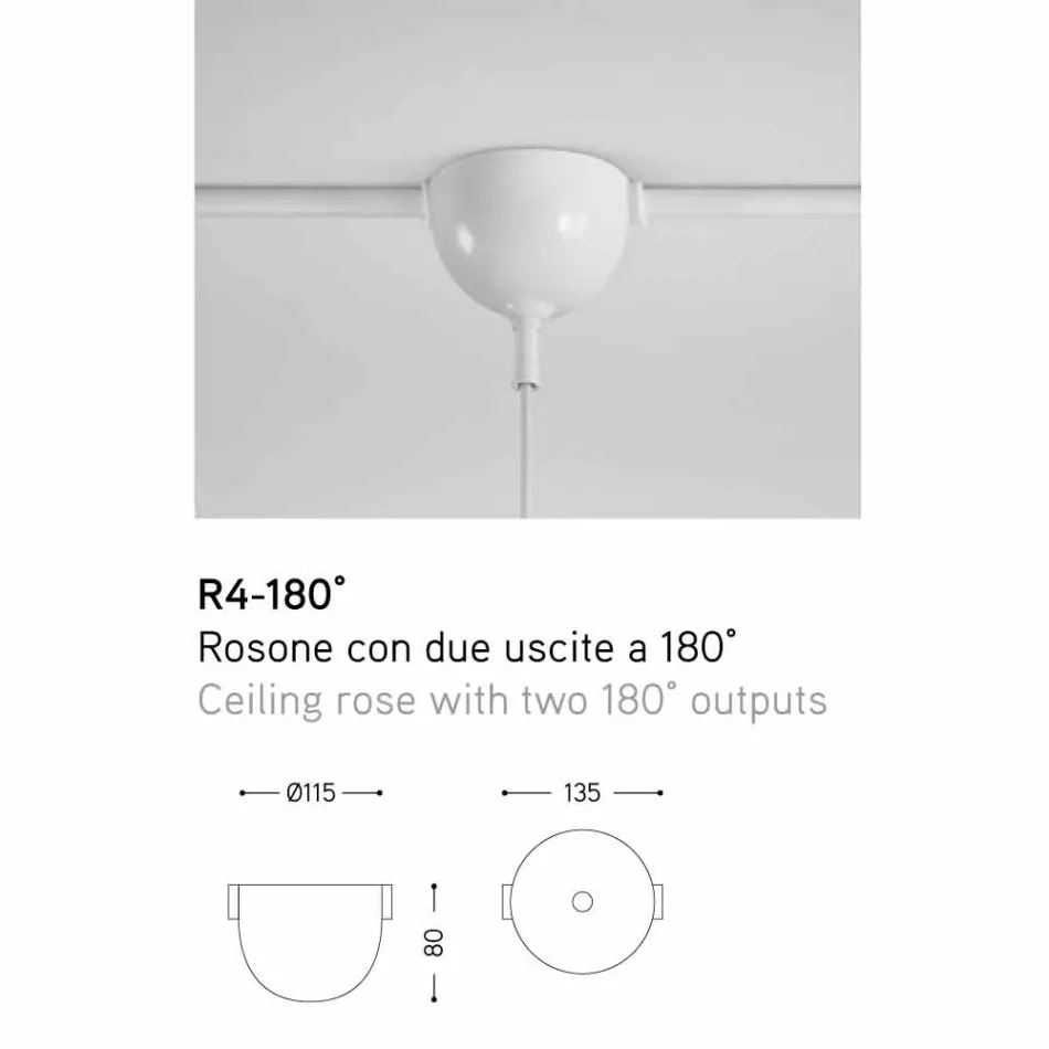 The pendant lamp Ceramic Glaze, with rosette to 2 outputs at 180 ° Viadurini