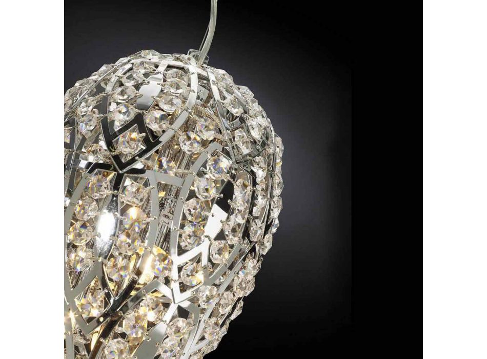 Hanging lamp in glass and steel in the shape of Egg Egg Viadurini