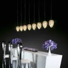 Hanging lamp in glass and steel in the shape of Egg Egg Viadurini