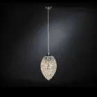 Hanging lamp in glass and steel in the shape of Egg Egg Viadurini
