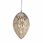 Hanging lamp in glass and steel in the shape of Egg Egg Viadurini