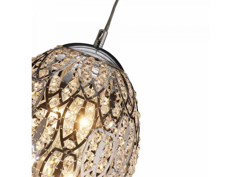 Hanging lamp in glass and steel in the shape of Egg Egg Viadurini