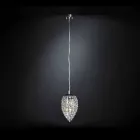 Hanging lamp in glass and steel in the shape of Egg Egg Viadurini