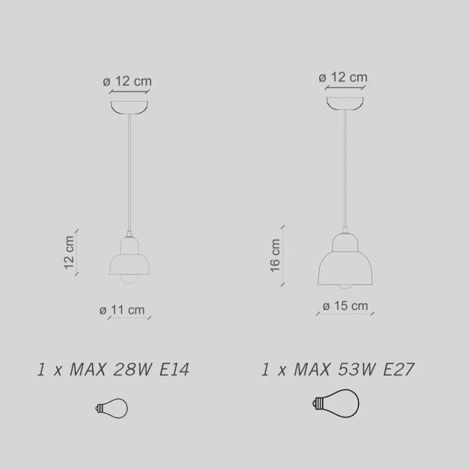 Suspension Lamp in Different Finishes and Sizes Made in Italy - Berimbau Viadurini
