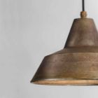 Pendant lamp in antiqued iron with bell Virginia Il Fanale Viadurini