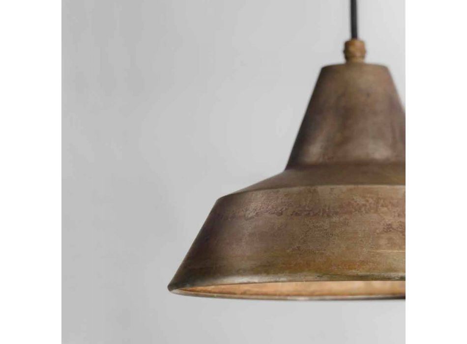 Pendant lamp in antiqued iron with bell Virginia Il Fanale Viadurini