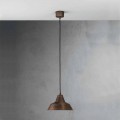 Suspension lamp in antiqued iron bell Virginia Il Fanale