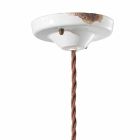 Lamp antique iron suspension and ceramic Teresa Ferroluce Viadurini