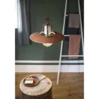Suspension Lamp in Iron and Hand Made Raw Ceramic - Bologna Viadurini
