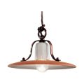 Suspension Lamp in Iron and Hand Made Raw Ceramic - Bologna