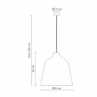 Suspension Lamp in Anthracite Stoneware and White Interior Design - Edmondo Viadurini