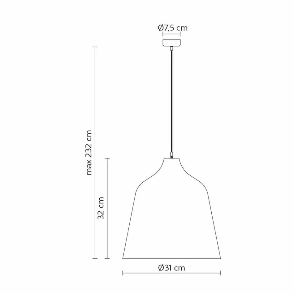 Suspension Lamp in Anthracite Stoneware and White Interior Design - Edmondo Viadurini
