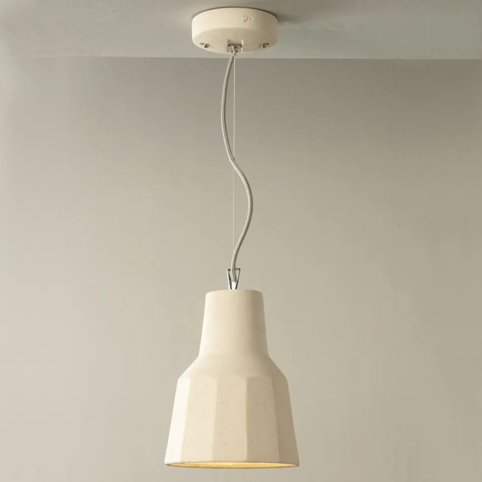 Suspension Lamp in Tuscan Majolica Handmade in Italy - Toscot Rossi Viadurini